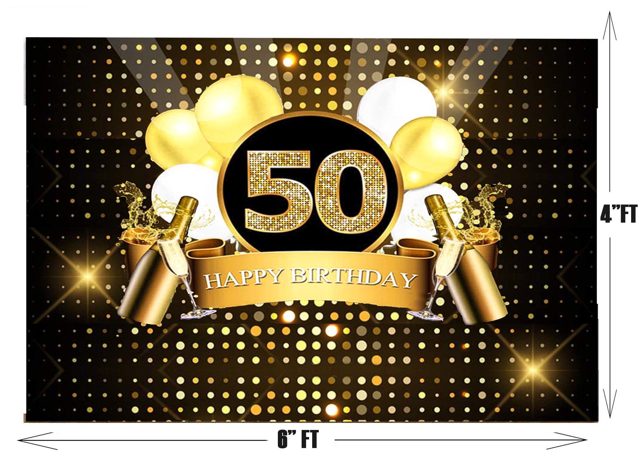 Buy 50th Birthday Party Backdrop| Party Supplies | Thememyparty – Theme ...