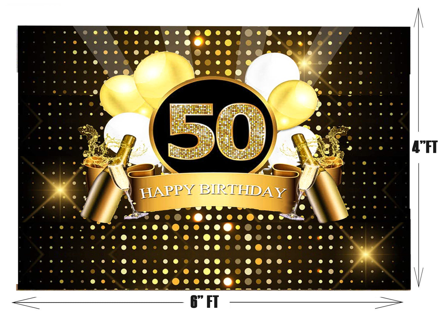 50th Birthday Party Backdrop 