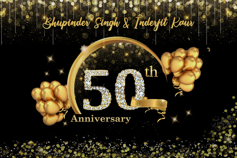 Personalize 50th Anniversary Backdrop Banner