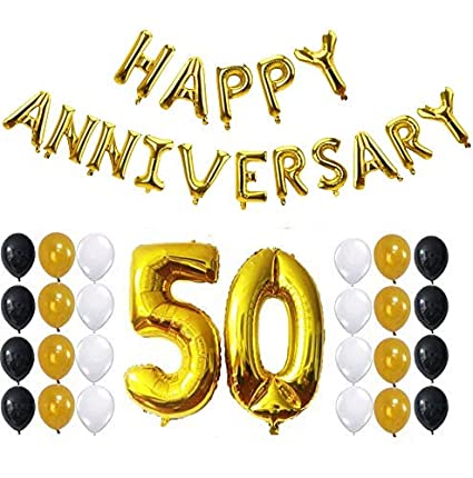 50th Anniversary Party With Foil Balloons combo kit