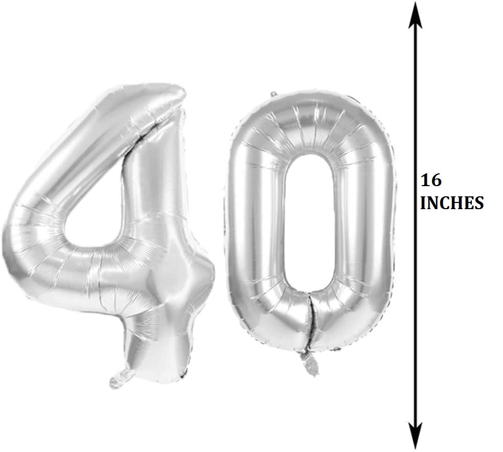 40th Birthday Silver  Decorations Party Supplies