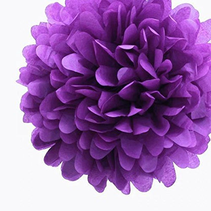 Purple Pom Pom Flower Decoration For Birthday Parties, Anniversary Party & Baby Shower