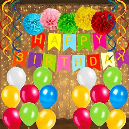 Multi Color Birthday Decoration Kit Combo Kit