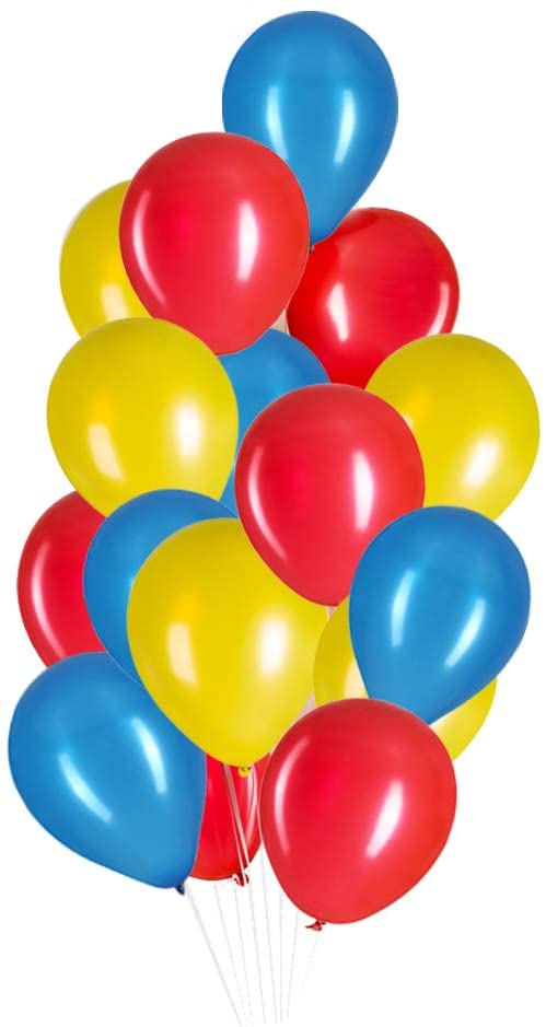 Metallic Balloons Blue,Red And Yellow Latex For Birthday , Festival Party Decoration Boys Birthday
