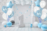 Metallic Latex White And Blue Balloons Birthday Parties, Baby Boy Decorations