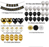 Anniversary Black And Gold Party Decorations