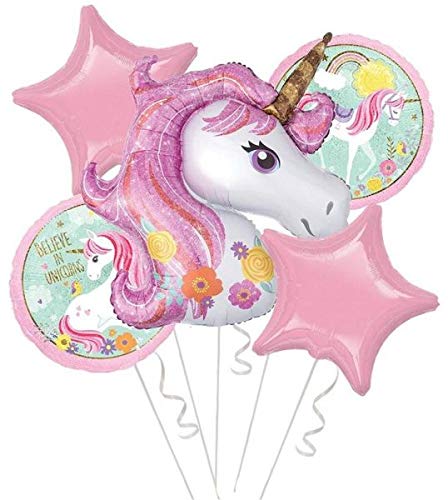 Unicorn Theme Foil Balloon- Set Of 5