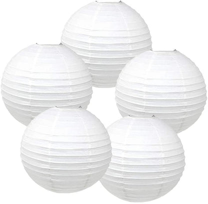 White Paper Lanterns -12"Inch Great For Birthday Parties, Weddings Or Baby Shower