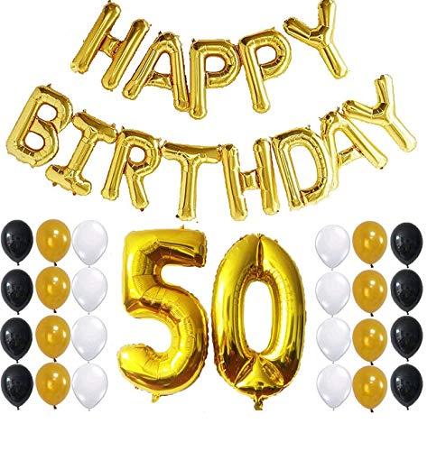 50Th Gold Birthday Party Decoration Kit