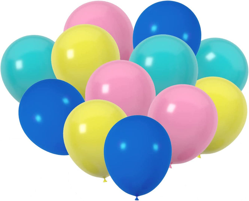Blue, Yellow ,Green Pastel and Pink Pastel Latex Balloon For Party (Pack Of 60)