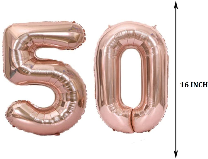 50th Rose Gold Party Birthday Decorations