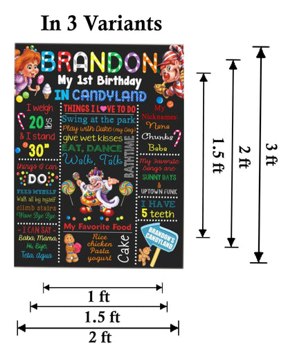 Candyland Theme Customized Chalkboard/Milestone Board for Kids Birthday Party
