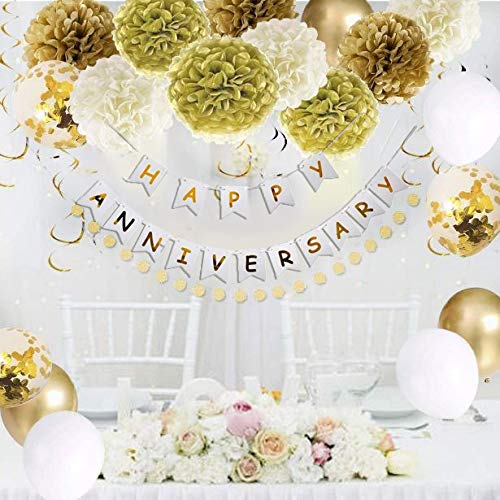 Anniversary Gold And White Combo Kit For Decorations