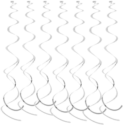 Silver Hanging Spiral Swirl Decorations, Ceiling Decoration For Birthday,Baby Shower , Anniversary