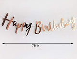 Happy Birthday Banner Cursive Letters - Rose Gold