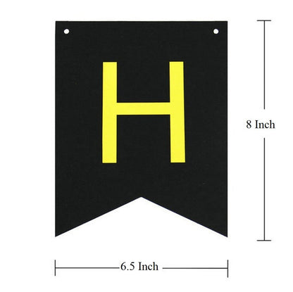 Black Gold Foiled Happy Birthday Bunting Banner Party Decor Home Decor For Home