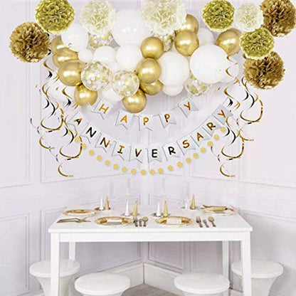 Anniversary Gold And White Combo Kit For Decorations