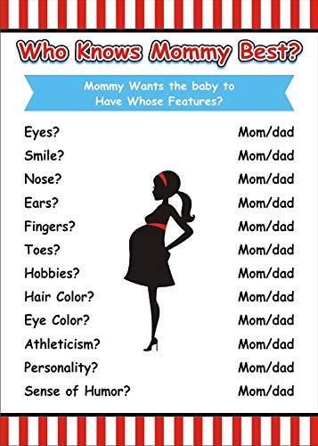 Baby Shower Theme Game (Who Knows Mommy) - Pack Of 10…