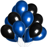 Metallic Blue And Black Latex Balloon For Birthday Parties