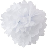 Tissue Paper Pom Poms And Paper Lanterns -Blue Red And White