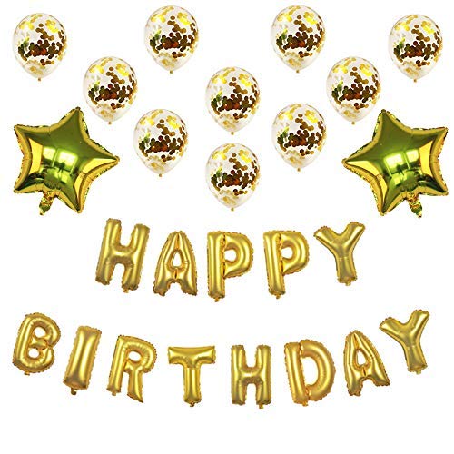 Happy Birthday Balloons Set -(Gold)