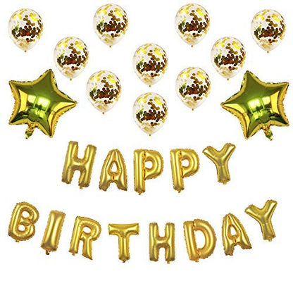 Happy Birthday Balloons Set -(Gold)