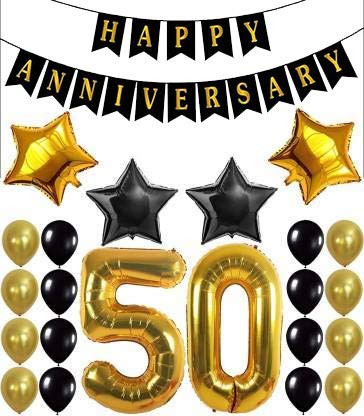 50th Anniversary Party With Foil Balloons combo kit