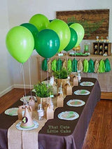 Metallic White ,Light Green And Dark Green Latex Balloon For Birthday Parties