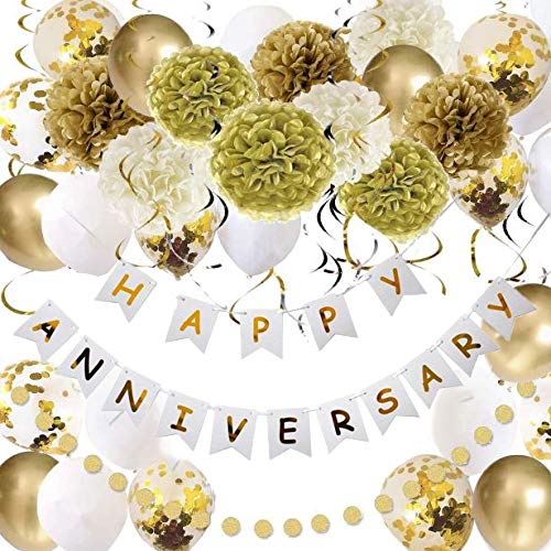 Anniversary Gold And White Combo Kit For Decorations
