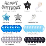 Blue Birthday Decoration Kit Combo Banner, Balloon And Star Foil
