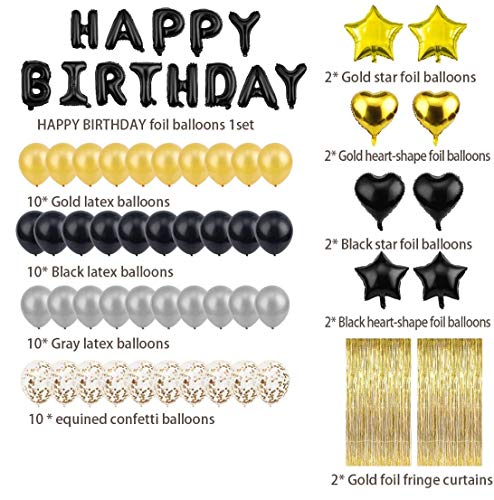 Black And Gold Confetti Balloons For Birthday,Golden Girls Party Decorations,Black And Gold Latex Balloons, Foil & Confetti Balloon, Foil Curtain