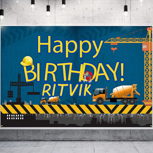 Construction Birthday Party Backdrop