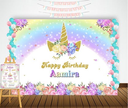 Unicorn Birthday Party Personalized Complete Kit