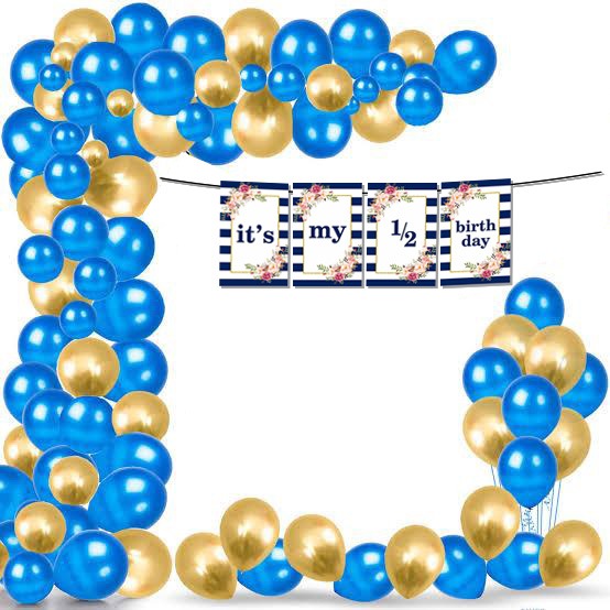 Half Birthday Blue Boys Decoration