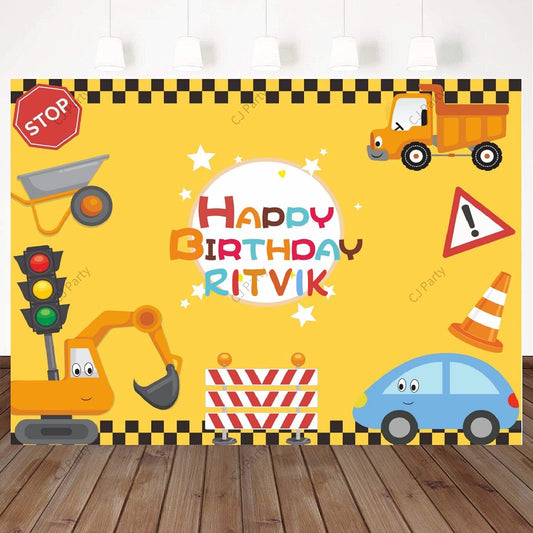 Construction Birthday Party Backdrop