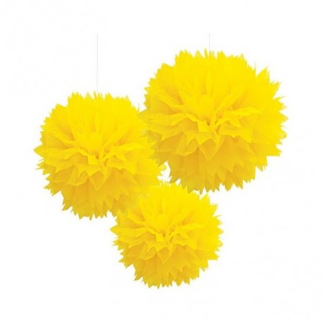 Yellow Tissue Paper Pompom for Decorations