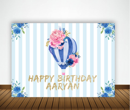 Hot Air Theme Birthday Party Backdrop