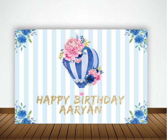 Hot Air Theme Birthday Party Backdrop
