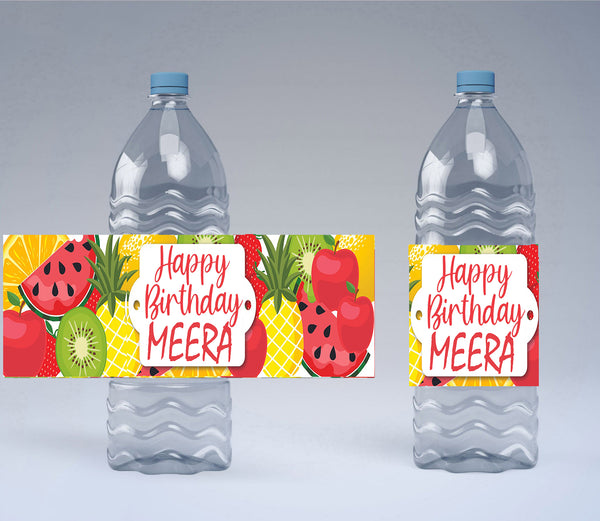 Twotti Fruity Theme Birthday Party Water Bottle Labels  