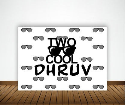 Two Cool Theme Birthday Party Backdrop 
