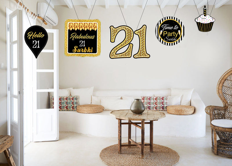 21st Birthday Party Theme Hanging Set for Decoration 