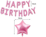 Baby Pink Happy Birthday Balloon Banners , Alphabet Balloons Banner for Baby Girls Birthday Party Decoration Teen Girls Women