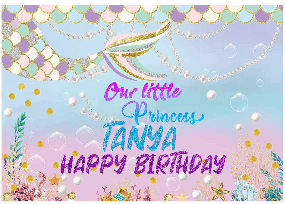 Mermaid Theme Birthday Party Backdrop