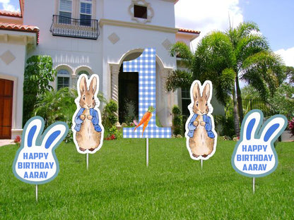 Some Bunny Is One Birthday Party Cutouts