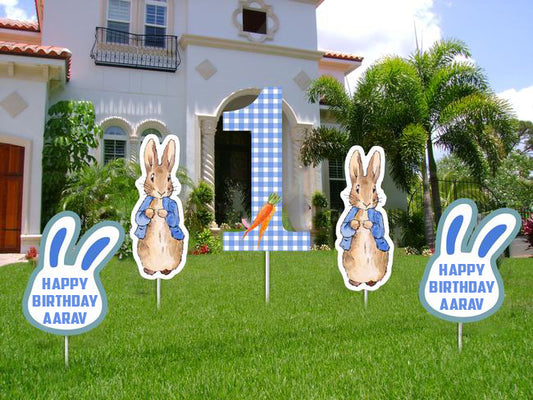 Some Bunny Is One Birthday Party Cutouts