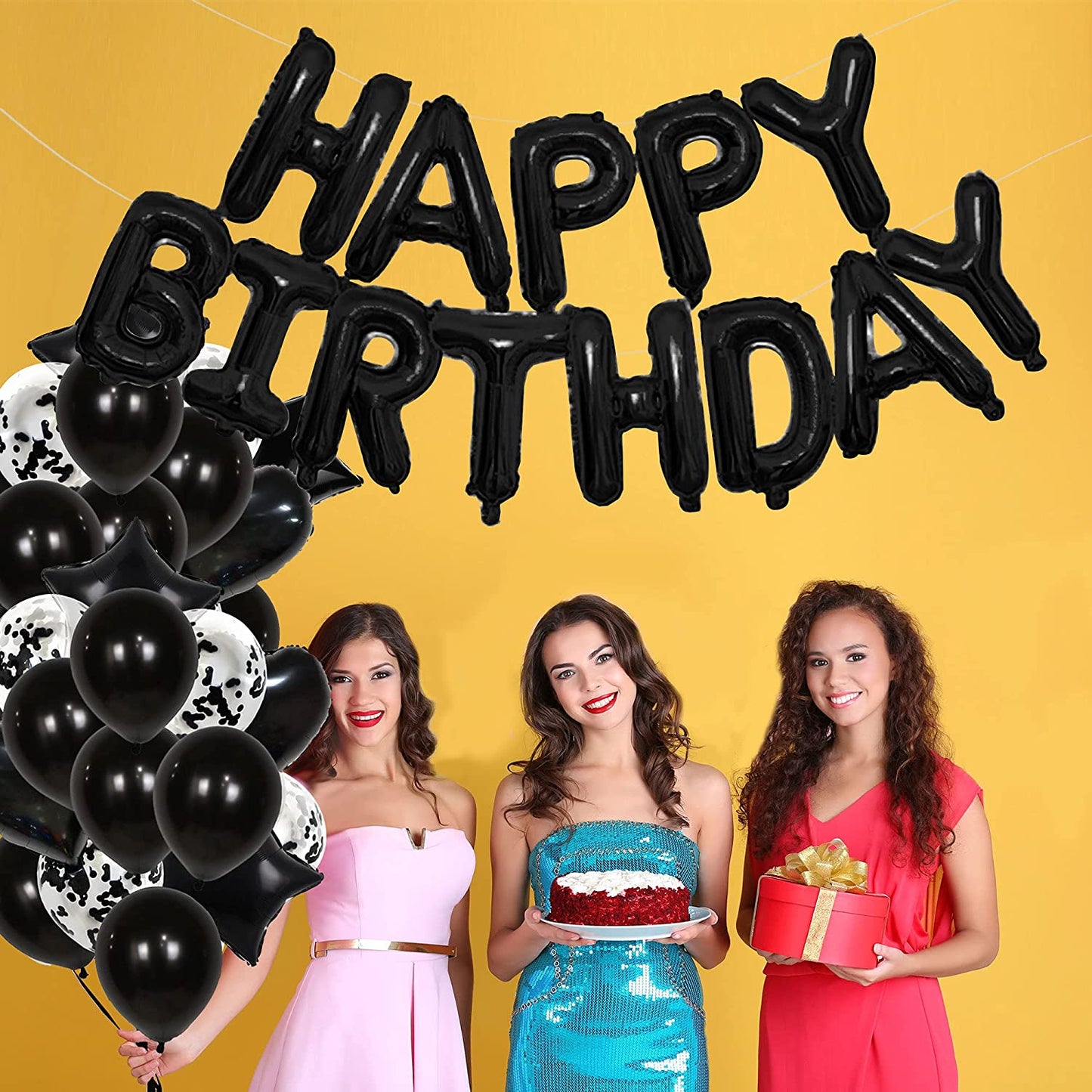 Black Party Decoration Bunting for Birthday