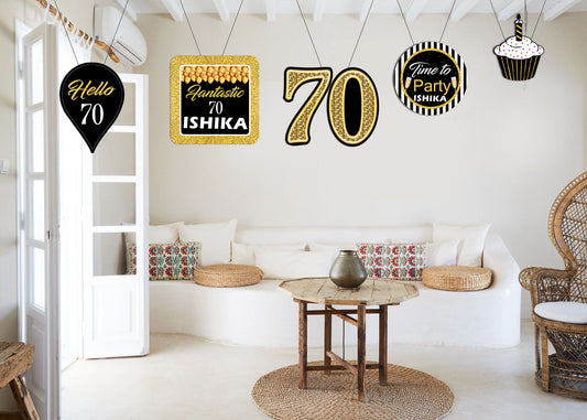70th Birthday Party Theme Hanging Set for Decoration 