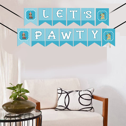 Dog Theme Birthday Party Banner for Decoration