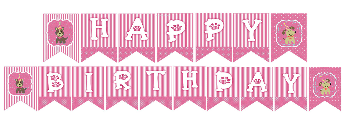 Dog Theme Birthday Party Banner for Decoration