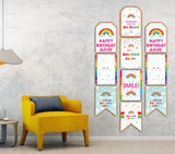 Rainbow  Theme Birthday Party Paper Door Banner for Wall Decoration 